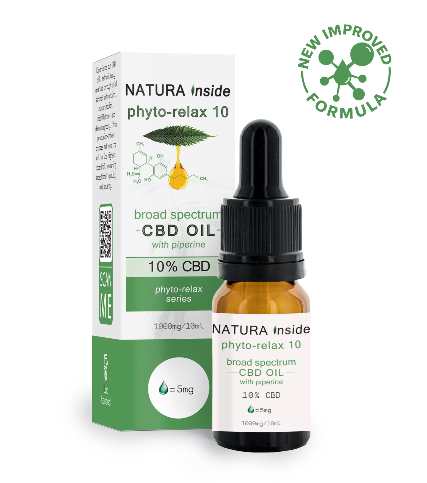 Έλαιο κάνναβης σε σταγόνες με 10% CBD και πιπερίνη της σειράς PHYTORELAX, 10ml