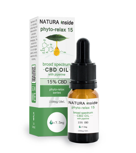 HUILE DE CBD 15% CBD AVEC PIPÉRINE SÉRIE PHYTO-RELAX, 10 ml