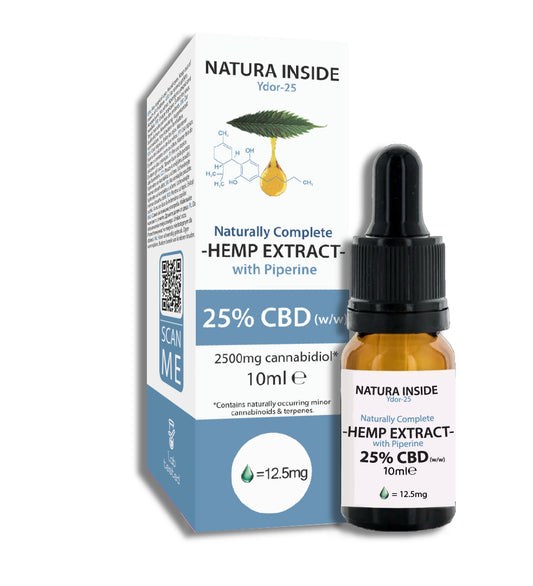 Natura Inside Full Spectrum Έλαιο Κάνναβης – 25% CBD με Πιπερίνη, Σειρά Ydor, 10ml