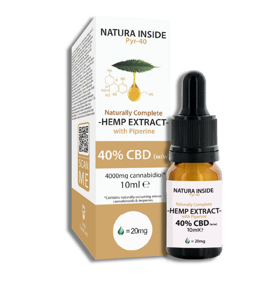Natura Inside Full Spectrum Έλαιο Κάνναβης – 40% CBD με Πιπερίνη, Σειρά Pyr, 10ml