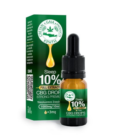 10% CBG cannabis oil bottle with dropper, with matching product box