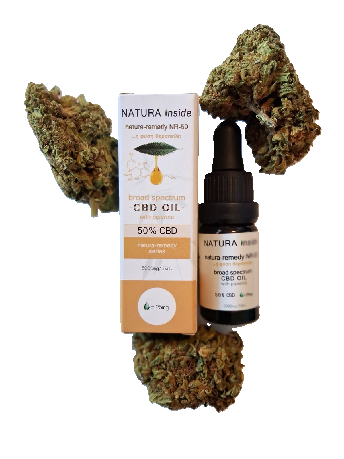 HUILE DE CBD 50% CBD AVEC PIPÉRINE SÉRIE NATURA-REMEDY, 10 ml