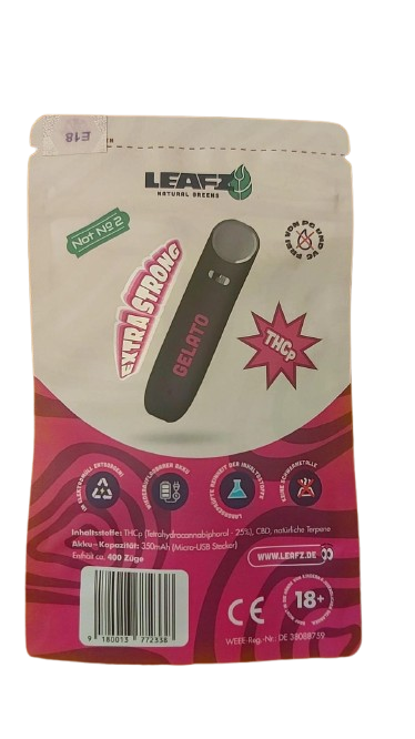 BÂTONNET À VAPOTAGE EXTRA FORT AU THC LEAFZ, 0,75 ml