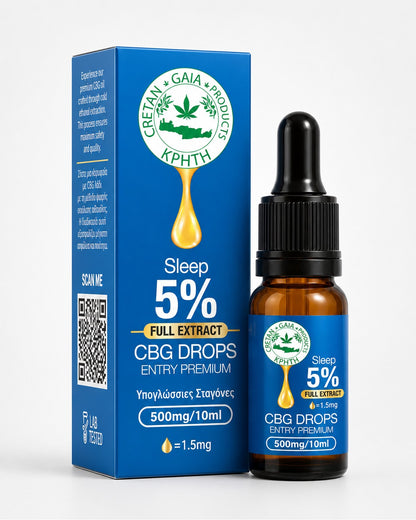 CBG cannabis oil dropper bottle with box, 5% full extract (10 ml)