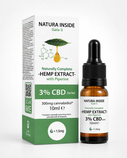 Amber CBD hemp extract oil bottle with glass dropper and green product box