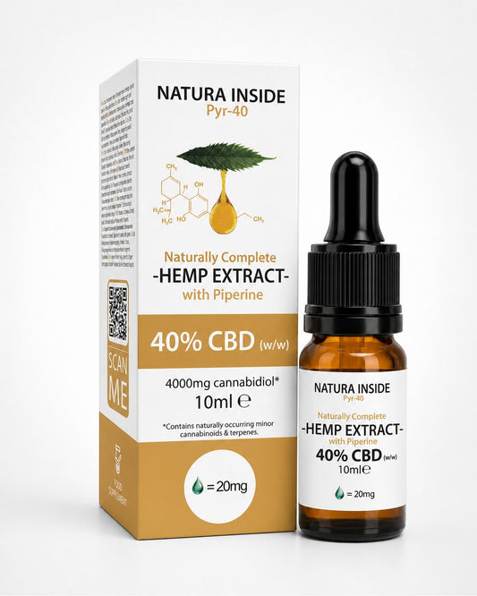 Natura Inside Full Spectrum Έλαιο Κάνναβης – 40% CBD με Πιπερίνη, Σειρά Pyr, 10ml