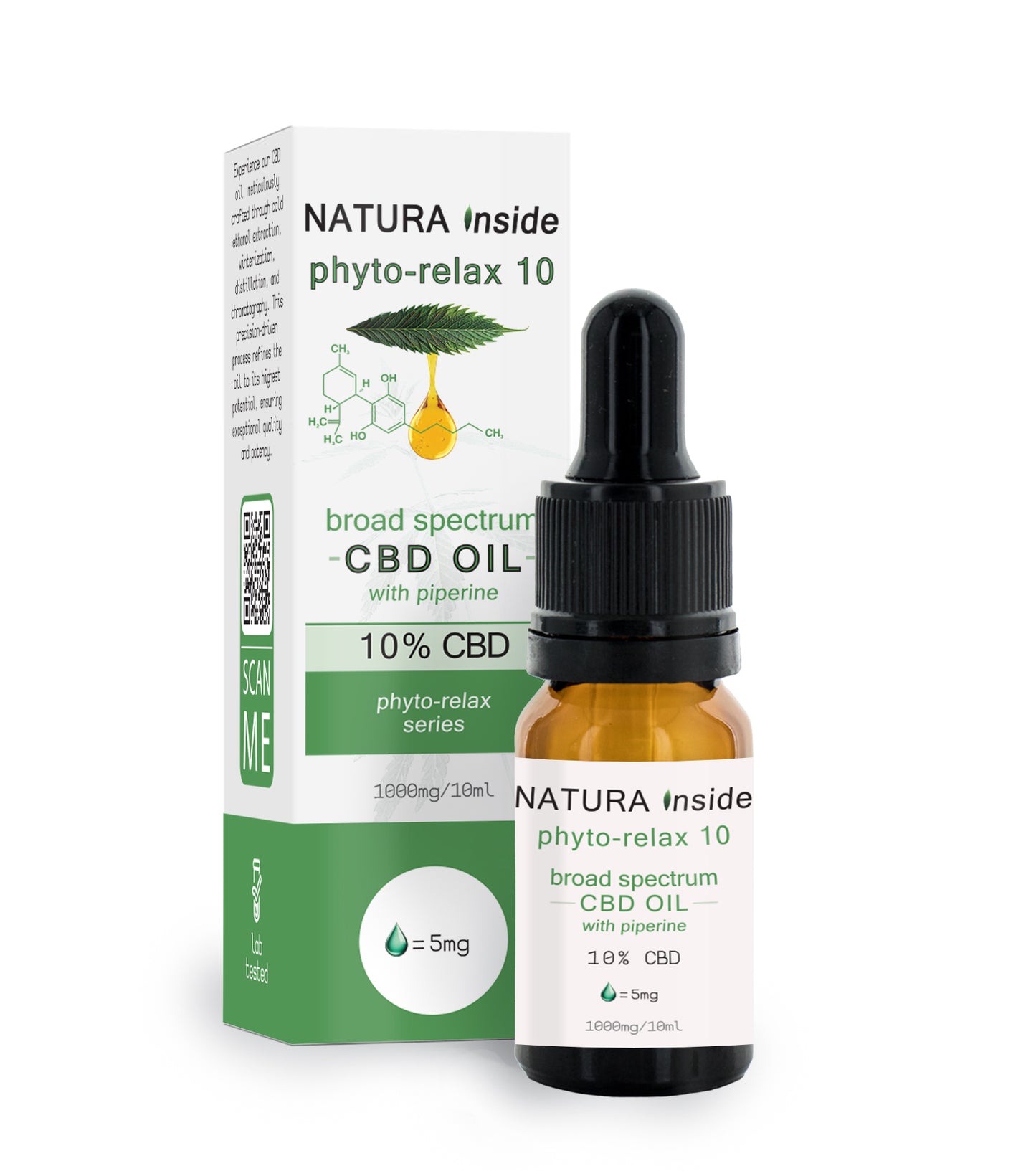 HUILE DE CBD 10% CBD AVEC PIPÉRINE SÉRIE PHYTO-RELAX, 10 ml