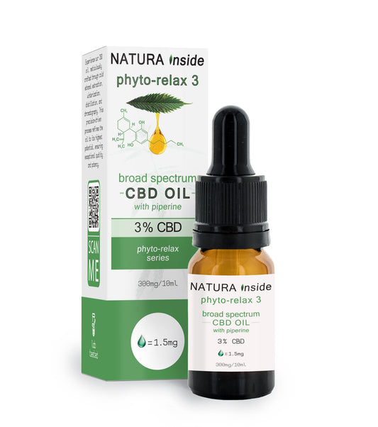 HUILE DE CBD 3% CBD AVEC PIPÉRINE SÉRIE PHYTO-RELAX, 10 ml