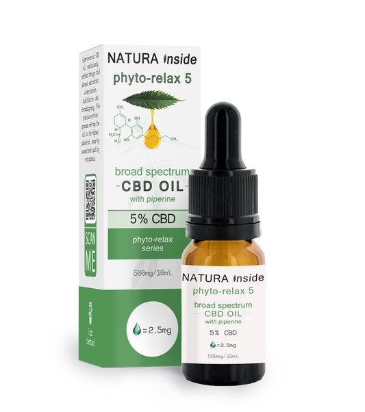 HUILE DE CBD 5% CBD AVEC PIPÉRINE SÉRIE PHYTO-RELAX, 10 ml